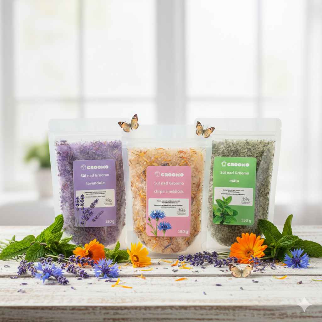 Groomo – přírodní koupelová sůl pro psy