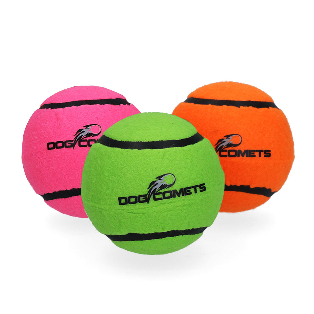 Tenisák pro psy pískací  – růžový/zelený/oranžový 8cm – 3 ks