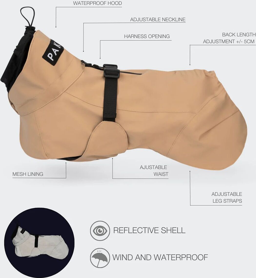 Pláštěnka pro psa Paikka Visibility Lite, taupe