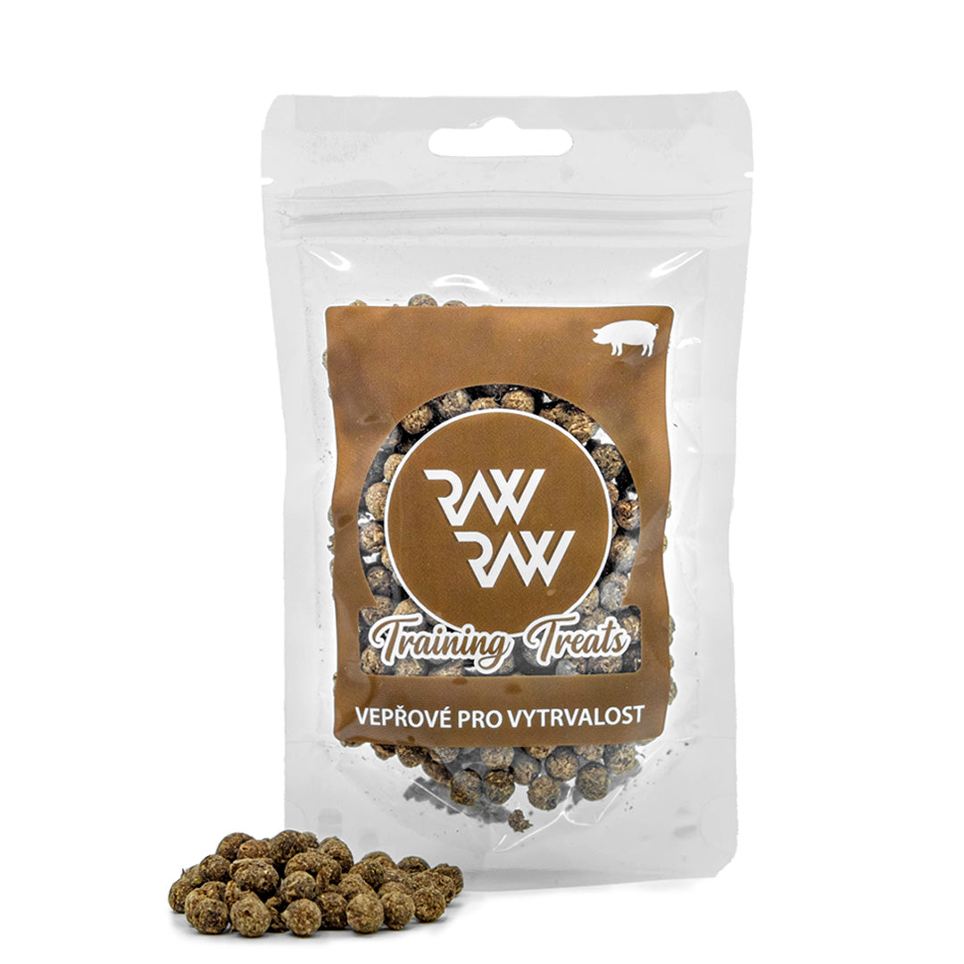 RAW RAW Training Treats Vepřové pro vytrvalost 60g