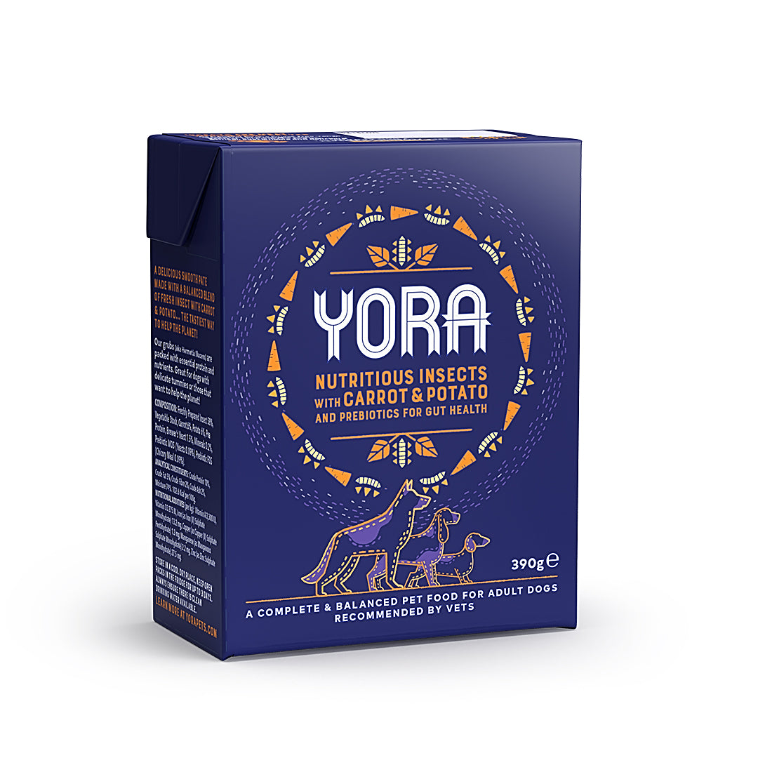 YORA Dog Tetrapak paštika z hmyzu s mrkví 390g